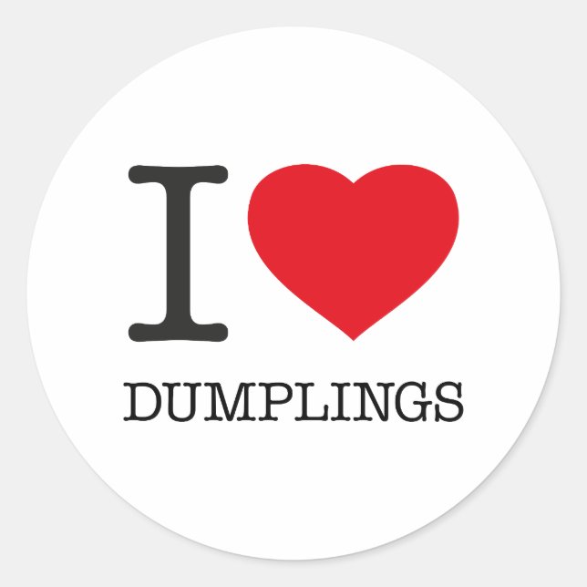 I LOVE DUMPLINGS CLASSIC ROUND STICKER (Front)