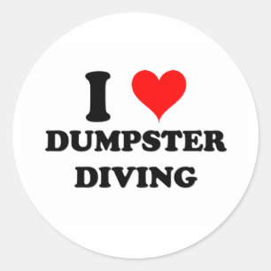 I Love Dumpster Diving Classic Round Sticker
