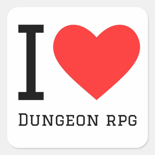 I love dungeon rpg  square sticker (Front)