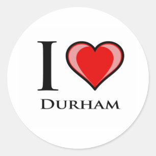 I Love Durham Classic Round Sticker