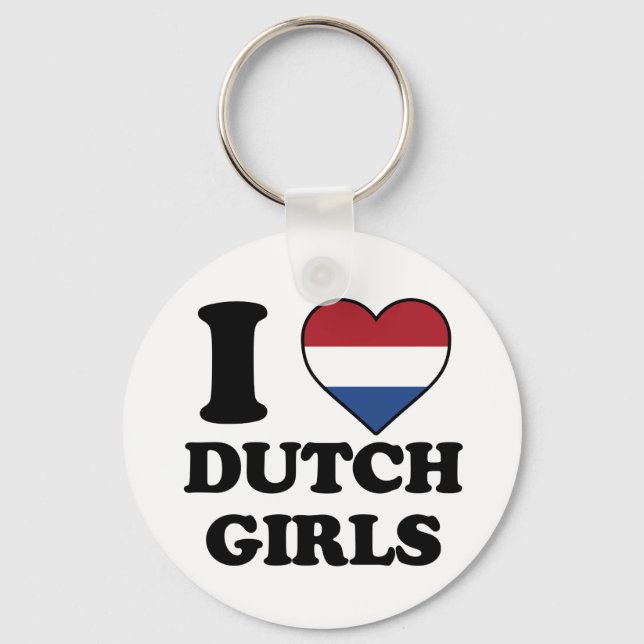 I love Dutch girls Key Ring (Front)