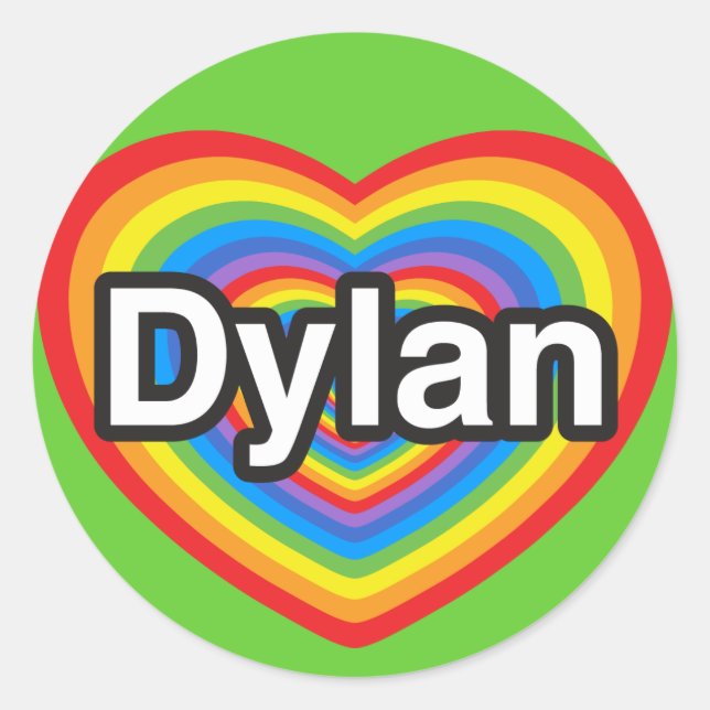 I love Dylan. I love you Dylan. Heart Classic Round Sticker (Front)