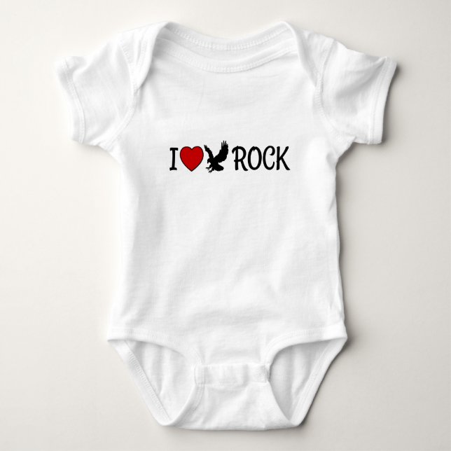 I Love Eagle Rock California Red Heart Baby Bodysuit (Front)