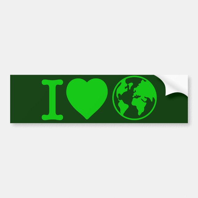 I Love Earth Bumper Sticker (Front)