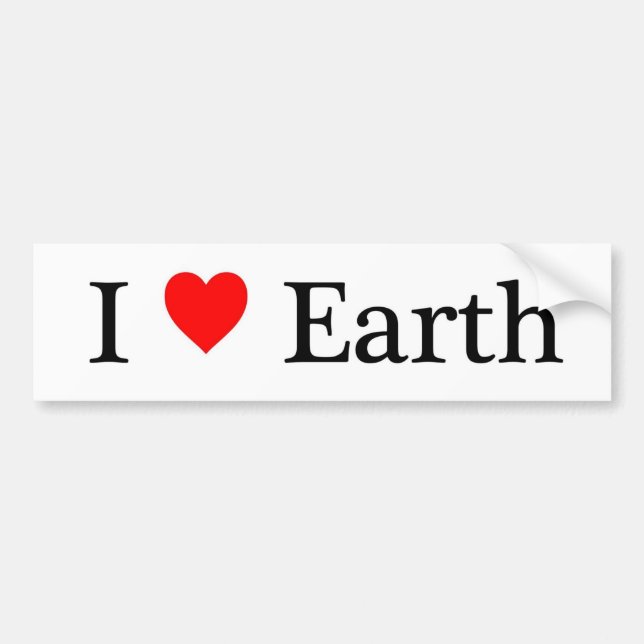 I Love Earth Bumper Sticker (Front)