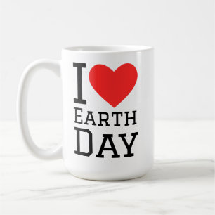 I love earth day square sticker coffee mug