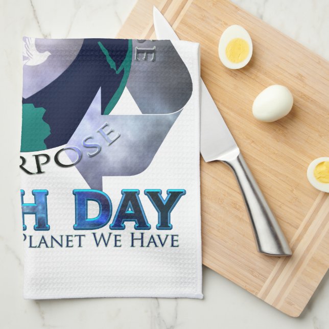 I Love Earth Day Tea Towel (Quarter Fold)