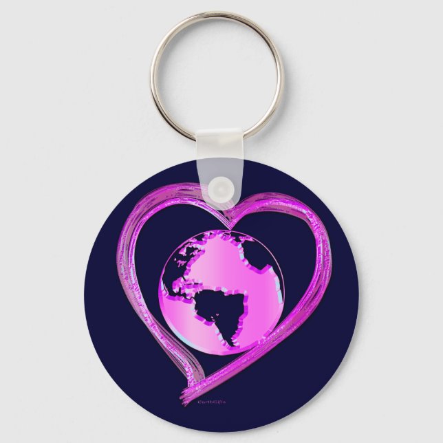 I LOVE EARTH (Pink) Series Key Ring (Front)