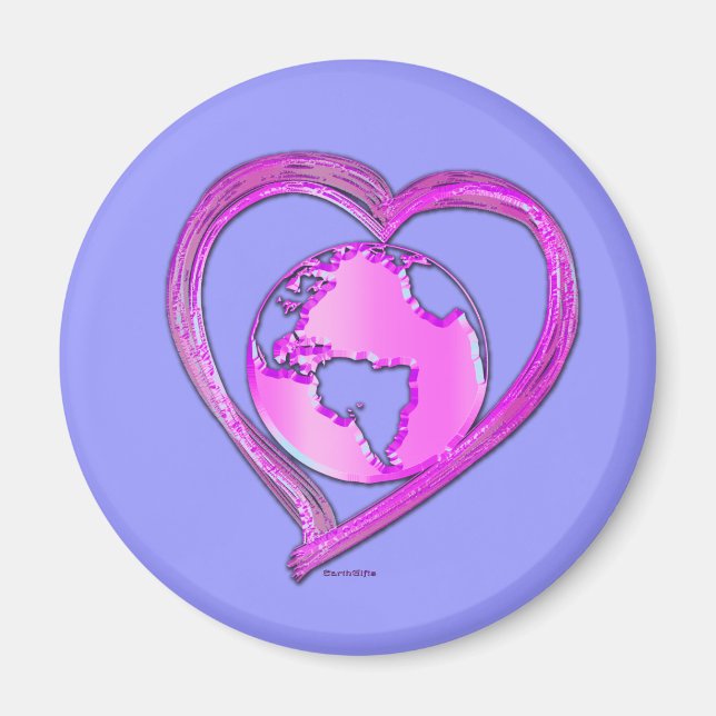 I LOVE EARTH (Pink) Series Magnet (Front)