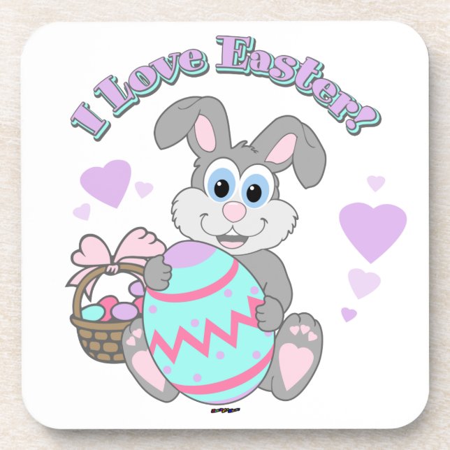 I Love Easter! Easter Bunny Coaster (Front)