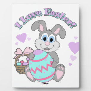 I Love Easter! Easter Bunny Plaque
