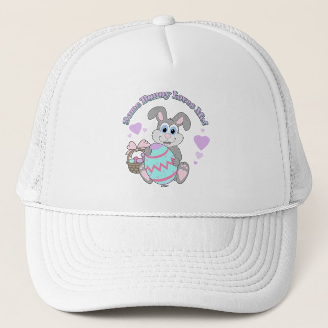 I Love Easter! Easter Bunny Trucker Hat (Front)