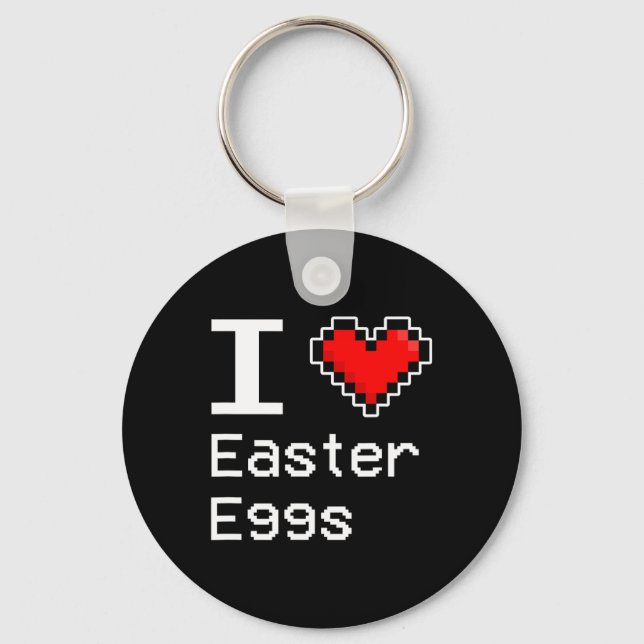 I Love Easter Eggs  Key Ring (Front)