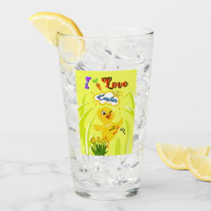 I Love Easter Glass