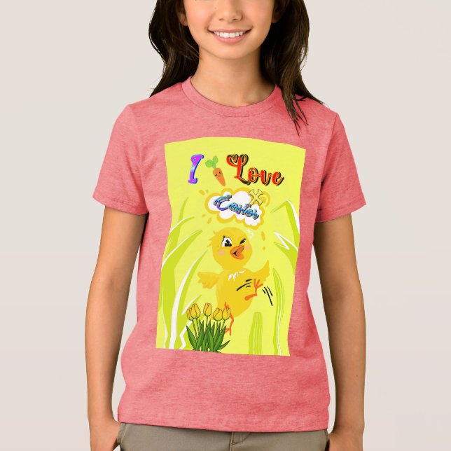 I Love Easter Tri-Blend Shirt (Front)