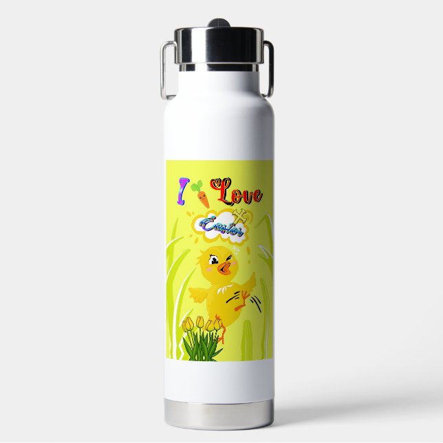 I Love Easter Water Bottle (Front)