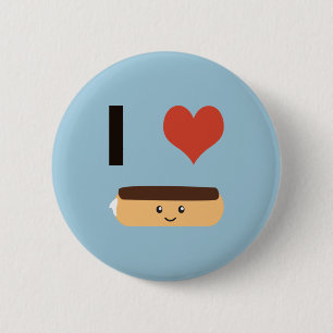 I love Eclairs 6 Cm Round Badge