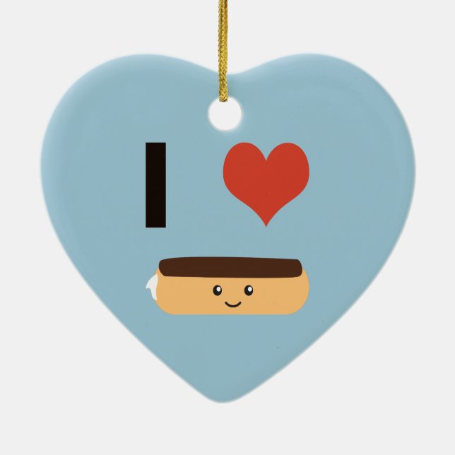 I love Eclairs Ceramic Tree Decoration (Back)