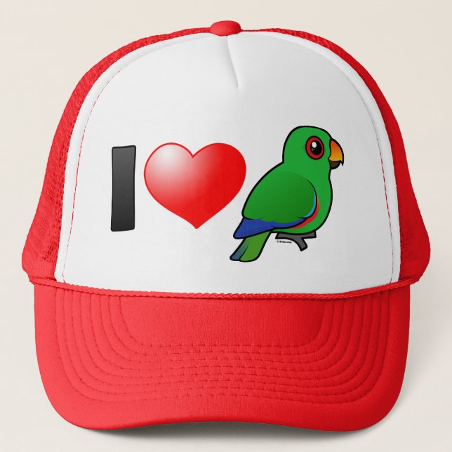 I Love Eclectus Parrots (male) Trucker Hat (Front)