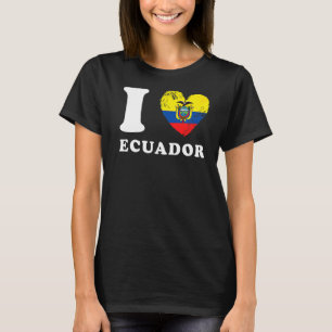 I Love Ecuador Heart Flag Ecuador T-Shirt