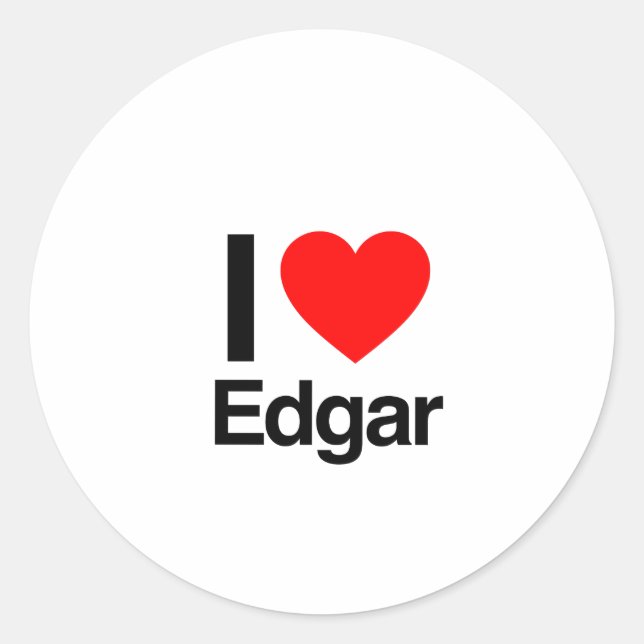 i love edgar classic round sticker (Front)