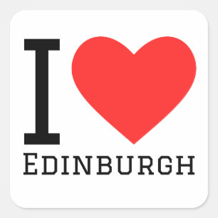 I love Edinburgh Square Sticker