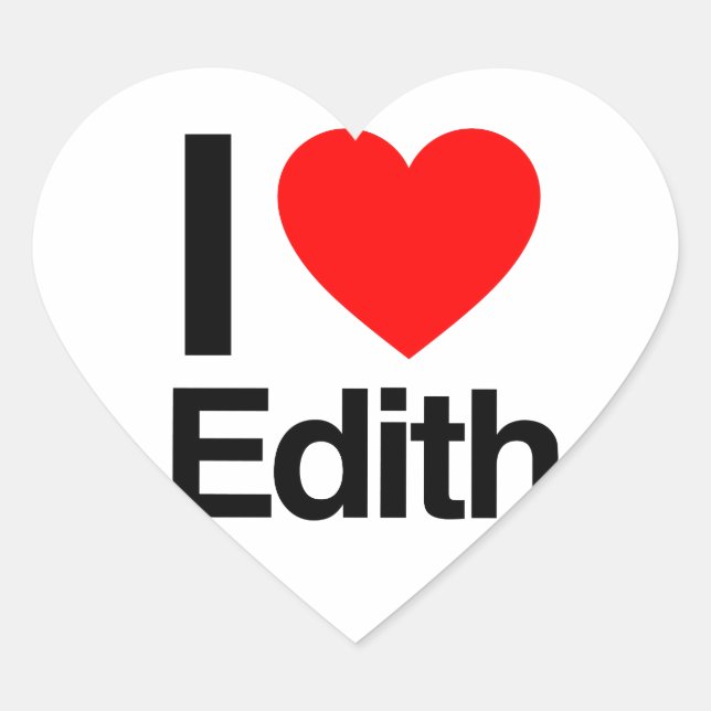 i love edith heart sticker (Front)