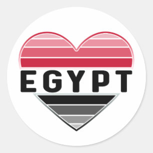 I Love Egypt, Egyptian Heart Classic Round Sticker