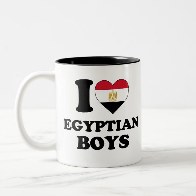I love Egyptian Boys Two-Tone Coffee Mug (Left)