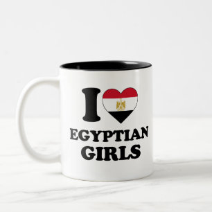 I love Egyptian Girls Two-Tone Coffee Mug