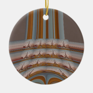 I Love Eiffel Tower  Paris With Love blue sky colo Ceramic Tree Decoration