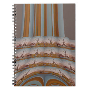 I Love Eiffel Tower  Paris With Love blue sky colo Spiral Notebook