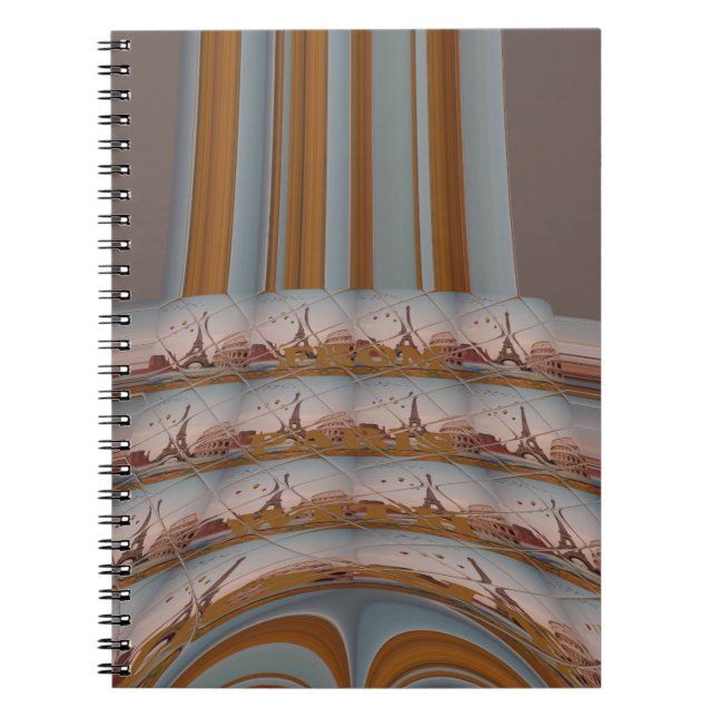 I Love Eiffel Tower  Paris With Love blue sky colo Spiral Notebook (Front)