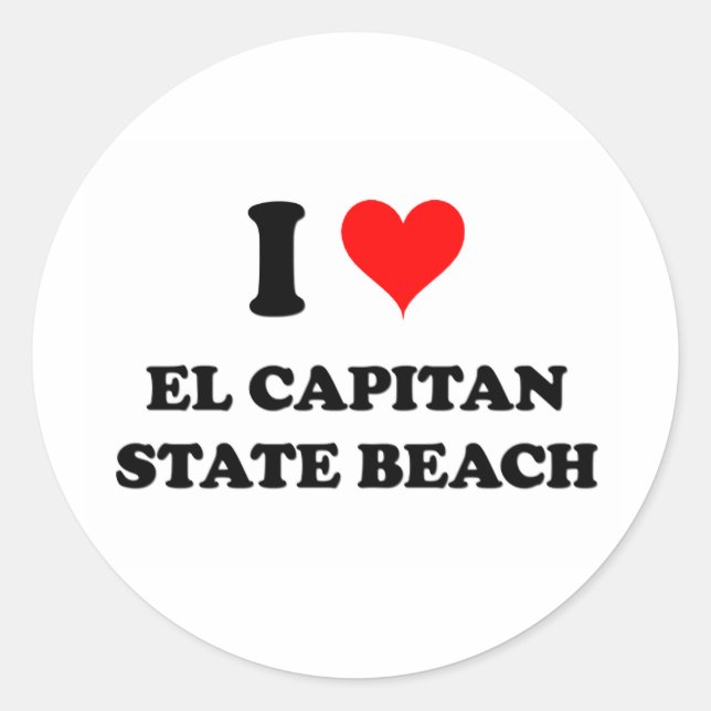 I Love El Capitan State Beach Classic Round Sticker (Front)