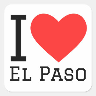 I love el paso square sticker