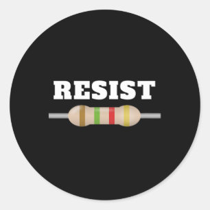 I Love Electricity Design Resist Resistor Symbol  Classic Round Sticker
