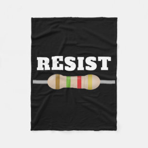 I Love Electricity Design Resist Resistor Symbol Fleece Blanket