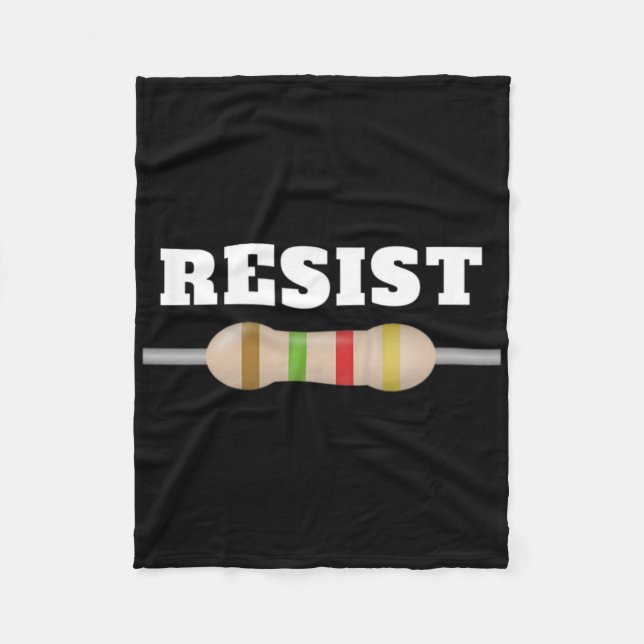 I Love Electricity Design Resist Resistor Symbol  Fleece Blanket (Front)