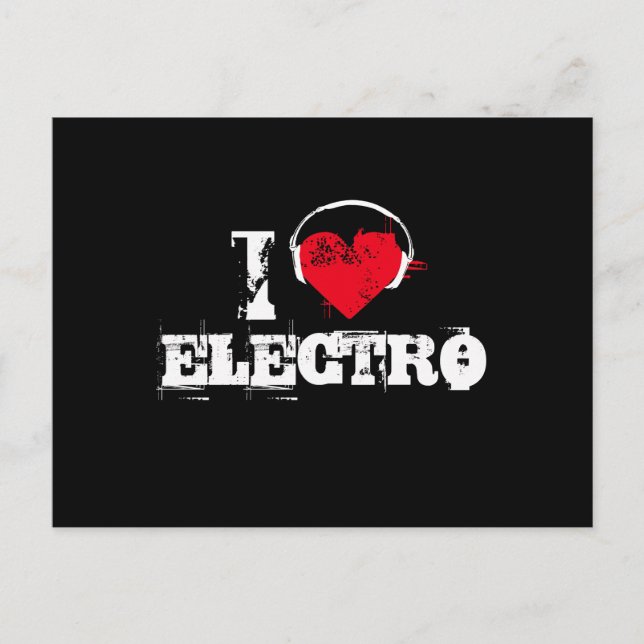 I love electro postcard (Front)