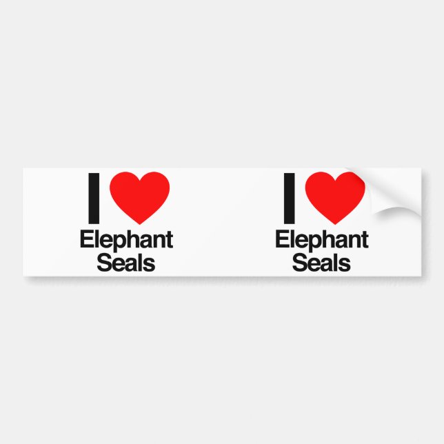 i love elephant seals bumper sticker (Front)