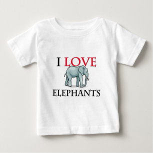 I Love Elephants Baby T-Shirt