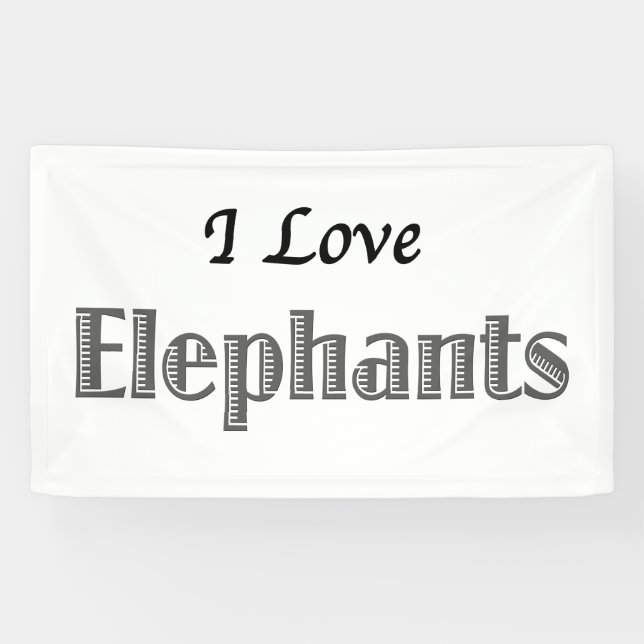 I Love Elephants Banner (Horizontal)