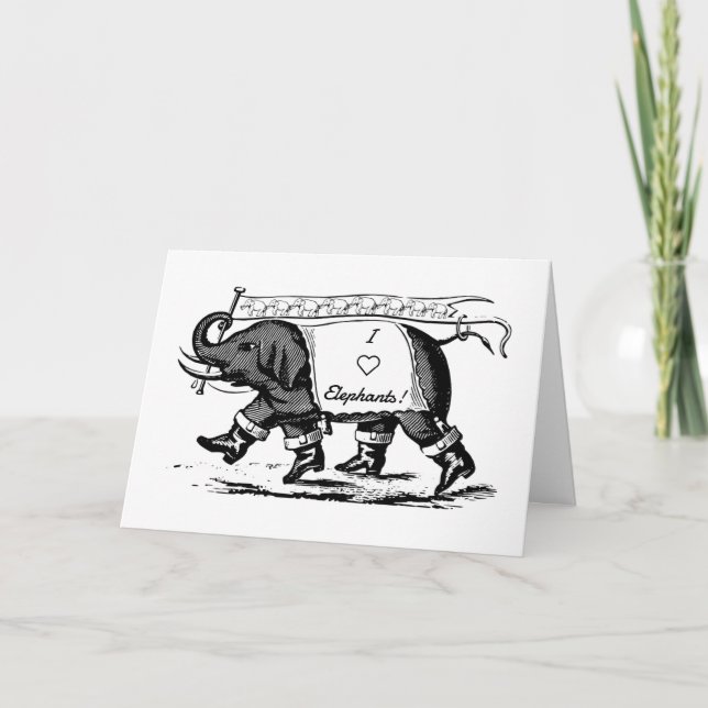I Love Elephants Card (Front)