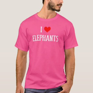 I Love Elephants I Heart Elephants African Elephan T-Shirt