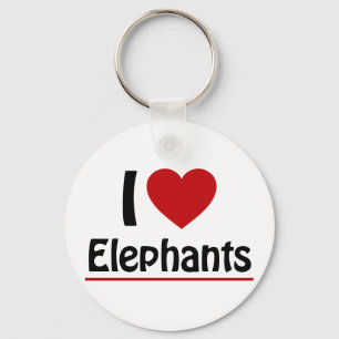 I love Elephants Key Ring