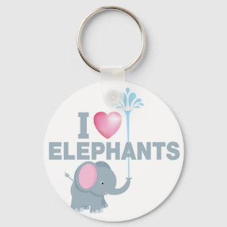 i love elephants key ring