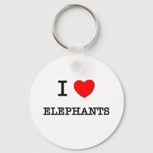 I Love ELEPHANTS Key Ring