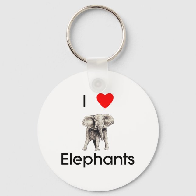 I love elephants Keychain (Front)