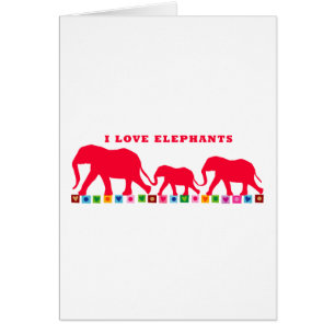 I Love Elephants (Red)