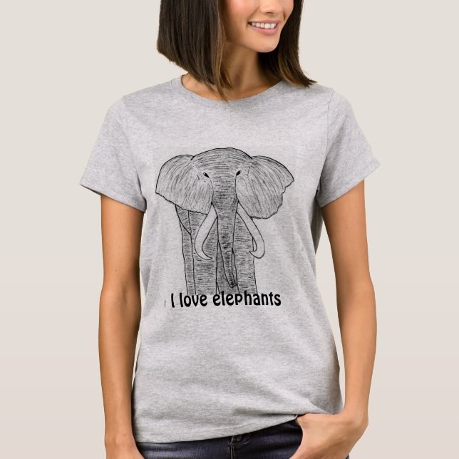"I love elephants" shirt (Front)